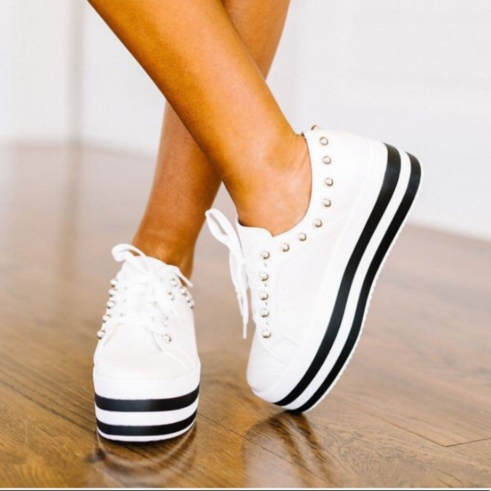 NWT studded platform sneakers
